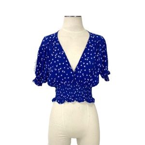 Faithfull the Brand Blue Floral First Light Top M